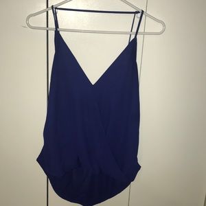 Backless blue top